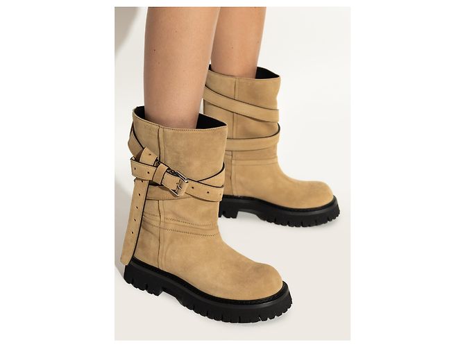 Botines Moschino de gamuza beige - vista 2
