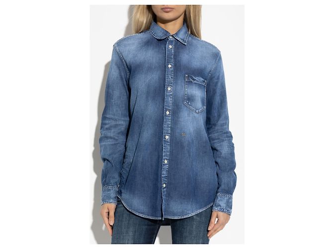 Dsquared2 Jeanshemd Blau Navy - Ansicht 3