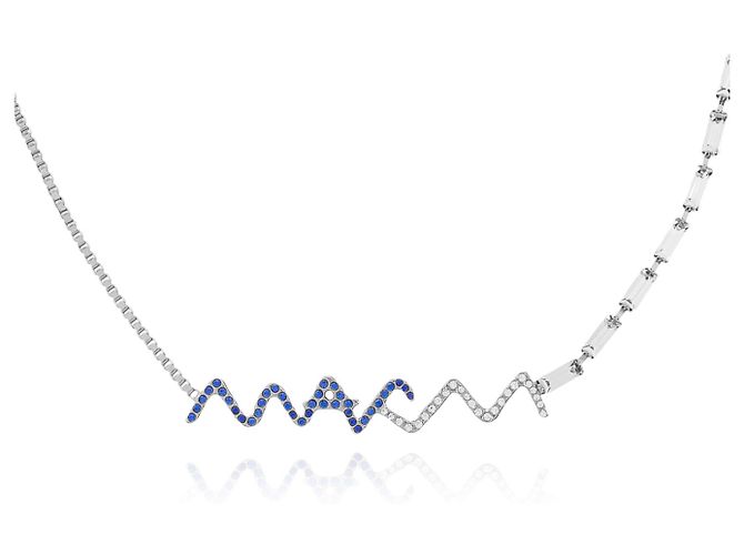 Collana Marni in ottone con pietre blu e argento - vista 3