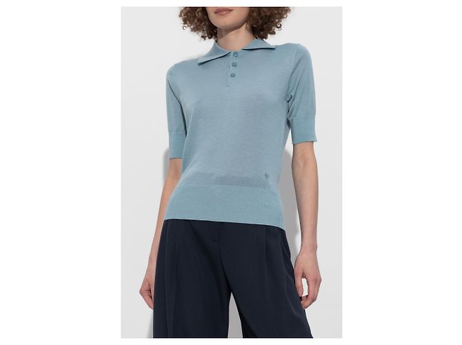 Top de Ami en lana y seda azul pastel - vista 3