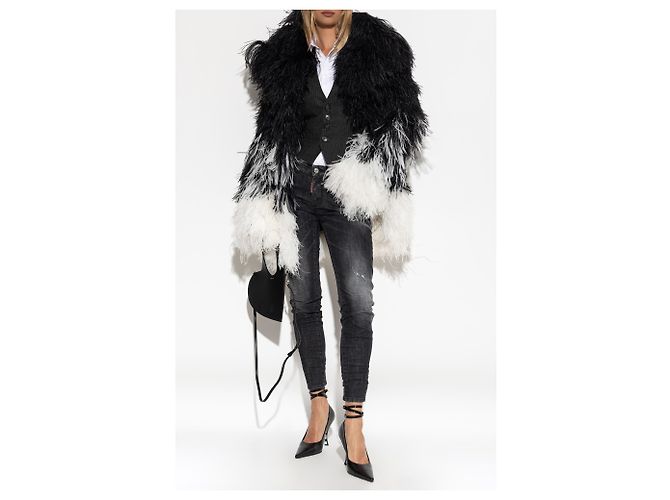 Camicia Oversized in Cotone Bianco Dsquared2 con Taschino - vista 2