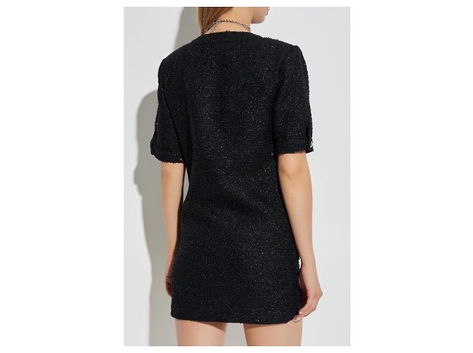 Alessandra Rich Vestido de tweed con lazo - vista 4