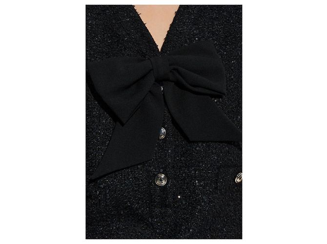 Alessandra Rich Vestido de tweed con lazo - vista 5