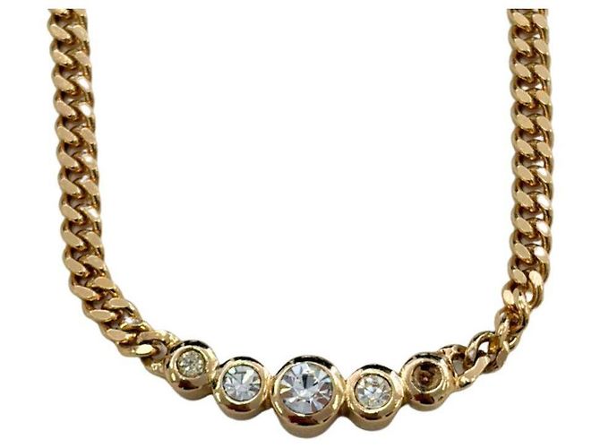 Collana a catena vintage Christian Dior con strass - vista 2