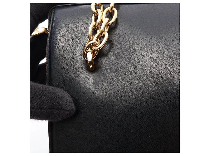 Sac à main Dior en cuir noir - vue 5