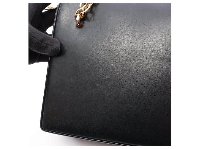Sac à main Dior en cuir noir - vue 6