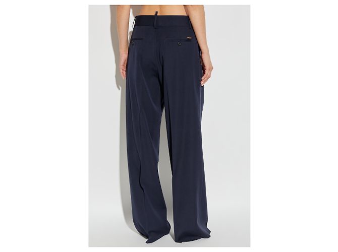 Pantalones de lana azul marino Dsquared2 - vista 4