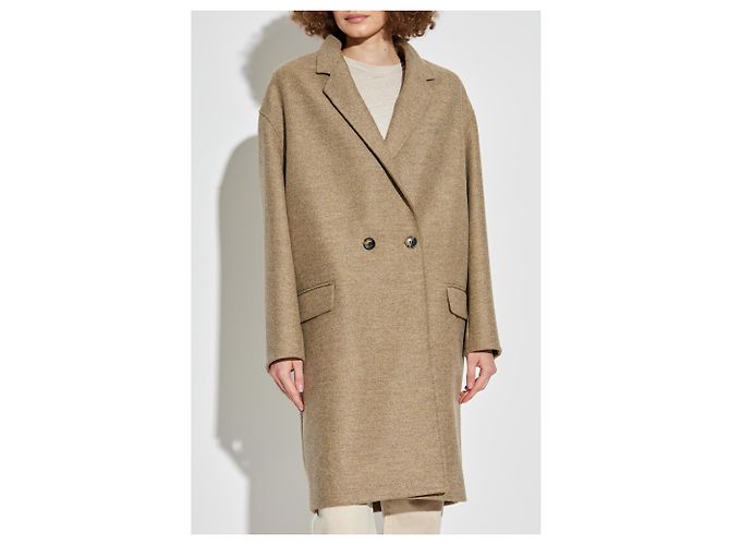 Abrigo Isabel Marant Efegozi de lana marrón beige - vista 3