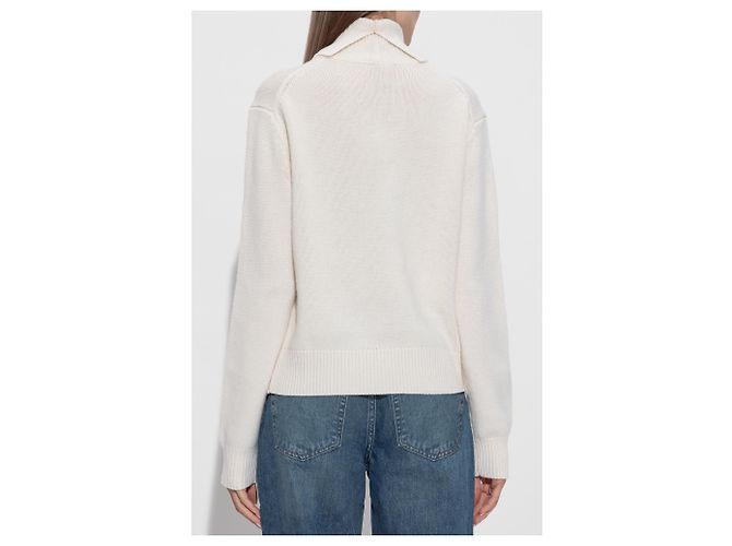 Camisola de gola alta Idra Anine Bing em lã creme - vista 3