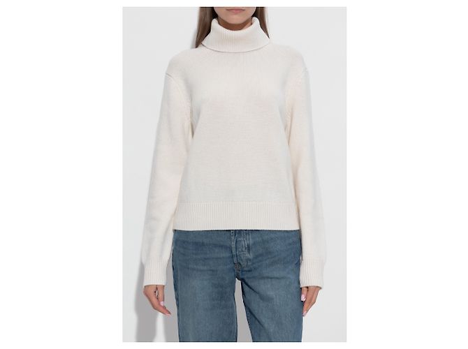 Camisola de gola alta Idra Anine Bing em lã creme - vista 4