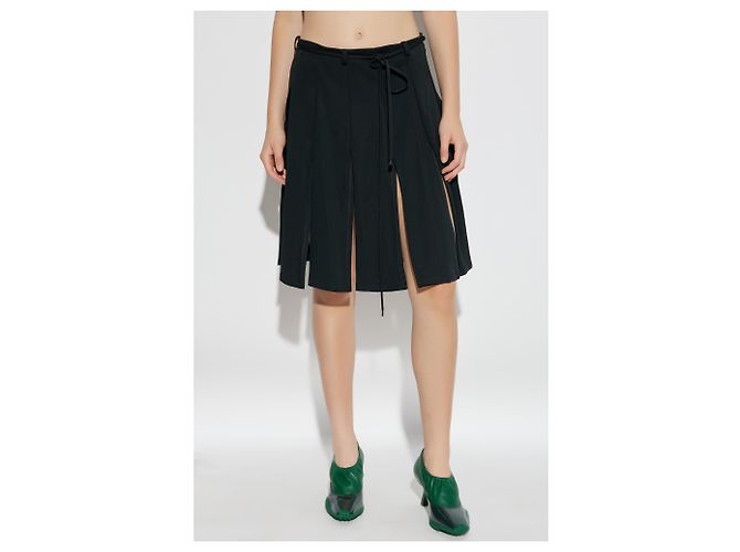 Falda midi acampanada Lacoste Runway verde con aberturas - vista 3