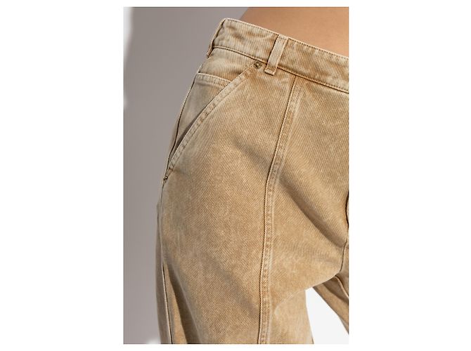Jean taille haute Moschino beige en denim - vue 5