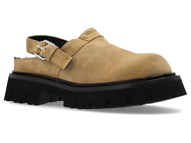 Sandali slingback Moschino in suede beige con plateau - vista 4