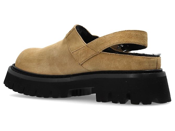 Sandali slingback Moschino in suede beige con plateau - vista 5