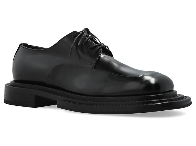 Scarpe derby Moschino in pelle vernice nera - vista 4