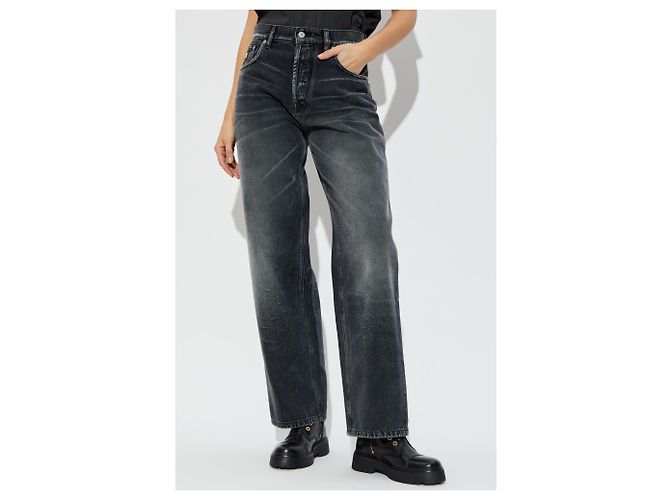 Moschino Logo Jeans Grau Baumwolle Gerade - Ansicht 3