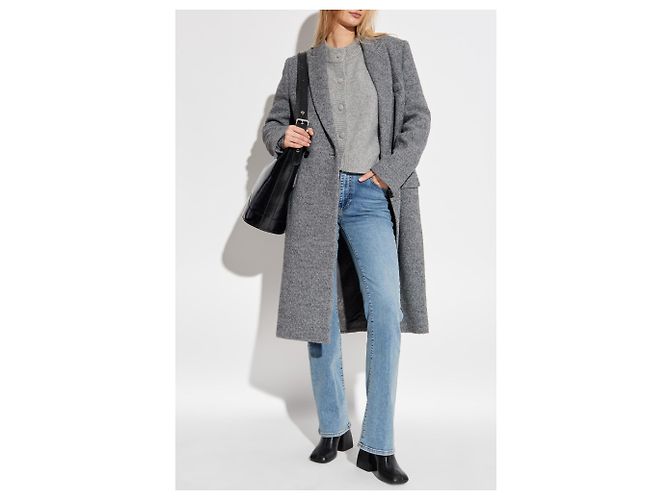 Iro Arianna grey melange wool blend coat - view 2