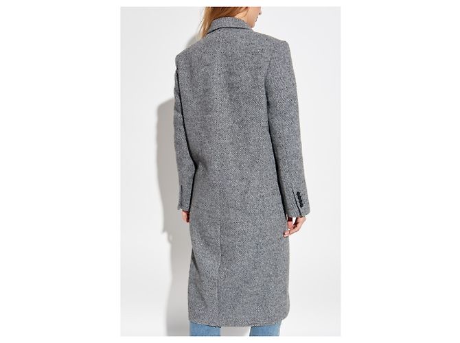 Iro Arianna grey melange wool blend coat - view 4