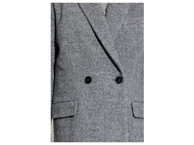 Iro Arianna grey melange wool blend coat - view 5