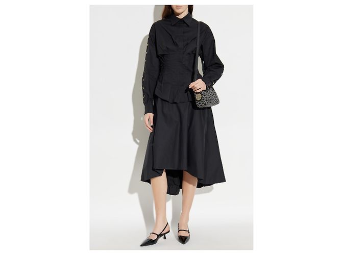 Saia assimétrica Moschino de algodão preta - vista 2