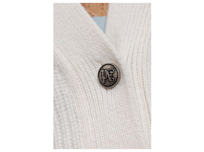 Palm Angels Cardigan aus Wolle mit V-Ausschnitt creme - Ansicht 5
