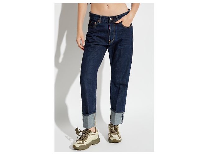 Jeans Tomboy Dsquared2 Blu Denim Selvedge Giapponese - vista 3
