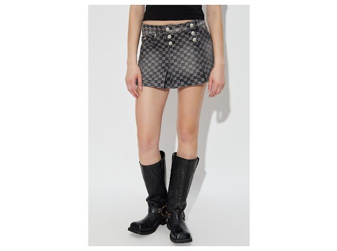 Autre Marque Falda Monogram MISBHV de algodón gris - vista 3