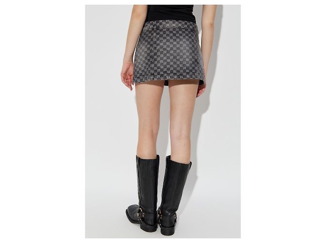Autre Marque Falda Monogram MISBHV de algodón gris - vista 4
