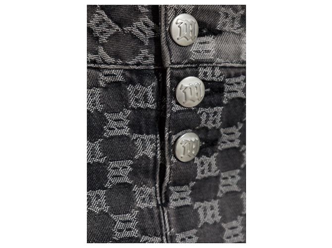 Autre Marque Falda Monogram MISBHV de algodón gris - vista 5