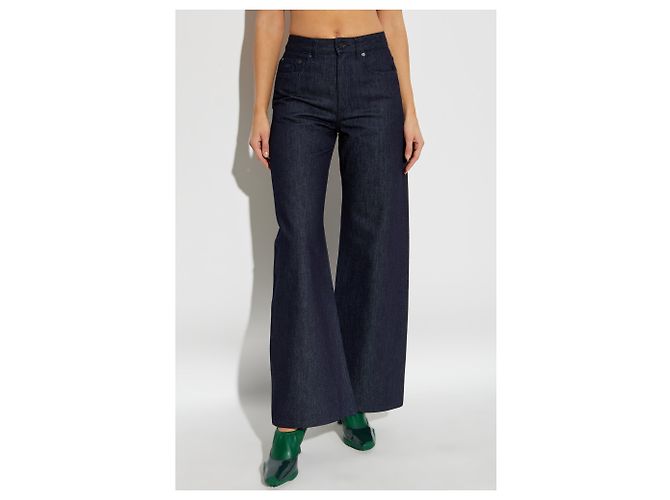 Vaqueros wide-leg Lacoste azul marino de algodón - vista 3