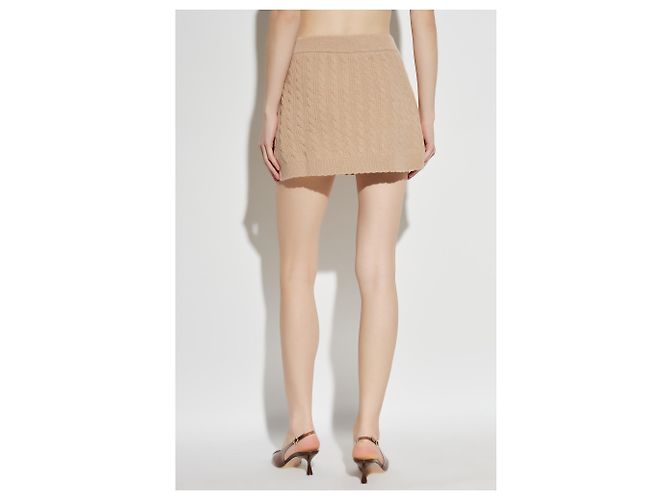 LoveShackFancy Berritt Rock aus Wolle beige mit Zopfmuster - Ansicht 4