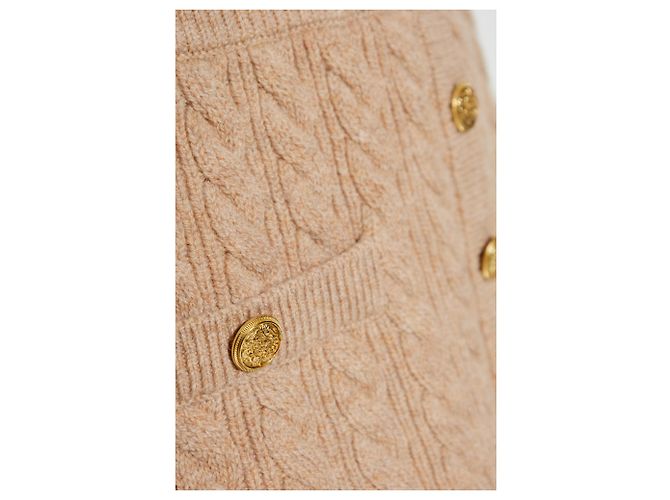 LoveShackFancy Berritt Rock aus Wolle beige mit Zopfmuster - Ansicht 5