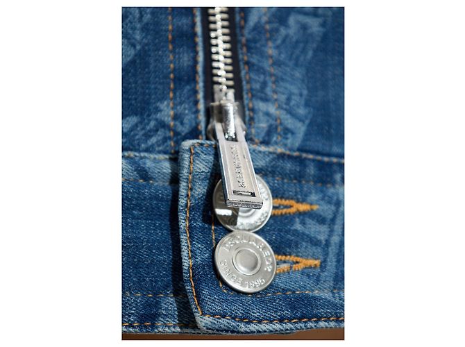 Dsquared2 x Vaquera Jeansjacke in Blau Cropped Schnitt - Ansicht 5