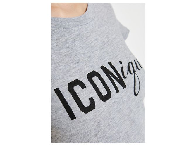 T-shirt Dsquared2 ICONique con logo grigia in cotone - vista 5