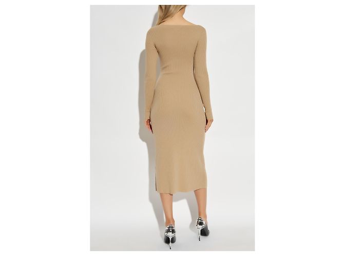 Vestido midi de lana Diesel M-OLONI beige - vista 4