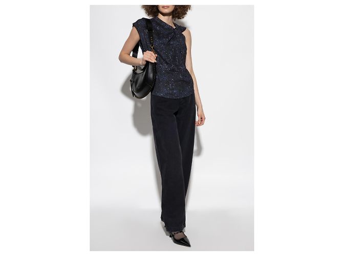 Top Nayda Isabel Marant Bleu Marine en Coton - vue 2