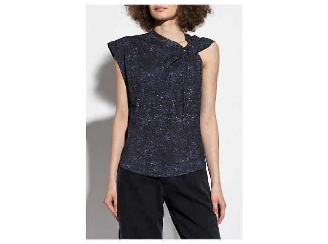 Top Nayda Isabel Marant Bleu Marine en Coton - vue 3