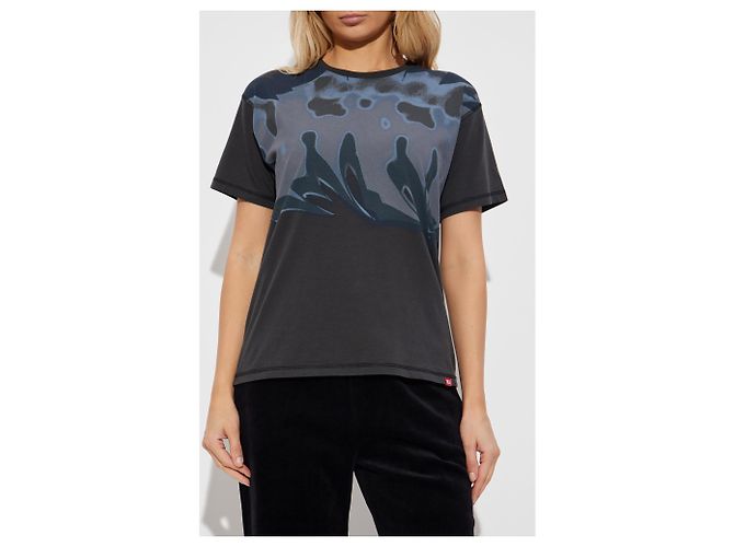 Camiseta Diesel T-PASSA gris de algodón - vista 3