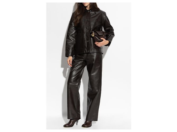 Giacca in pelle marrone Rag & Bone taglio boxy - vista 2