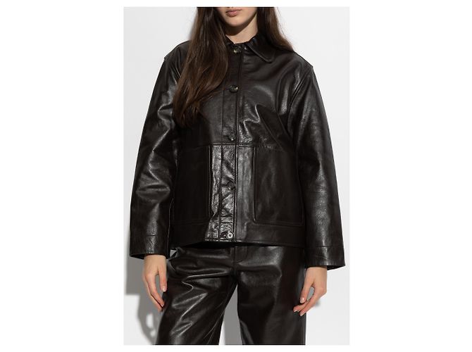 Giacca in pelle marrone Rag & Bone taglio boxy - vista 3
