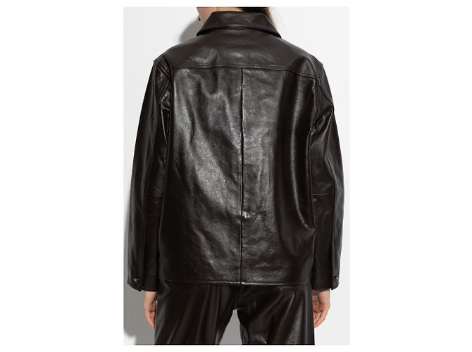 Giacca in pelle marrone Rag & Bone taglio boxy - vista 4