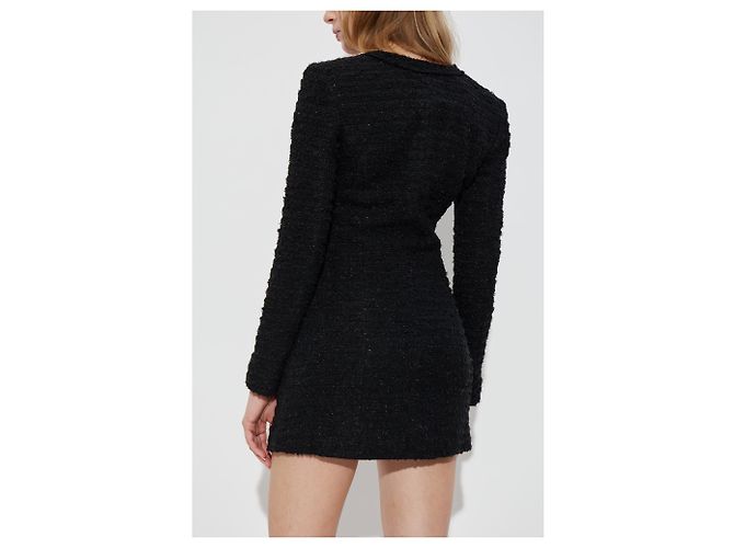 Autre Marque MISBHV Tweed Mini Kleid Schwarz - Ansicht 4