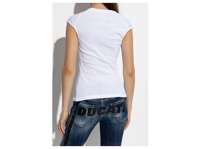 Dsquared2 X DUCATI T-Shirt aus weißer Baumwolle - Ansicht 4