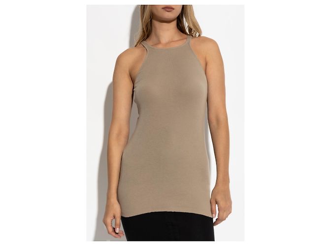 Autre Marque Top Racer Rick Owens DRKSHDW Beige de algodón acanalado - vista 3