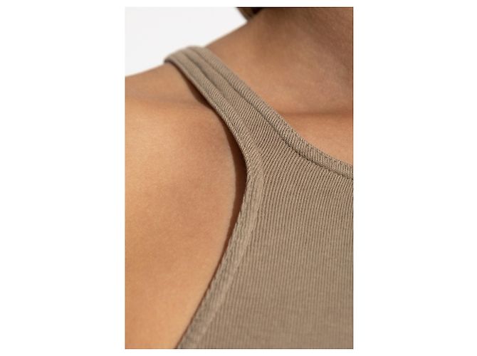 Autre Marque Top Racer Rick Owens DRKSHDW Beige de algodón acanalado - vista 5