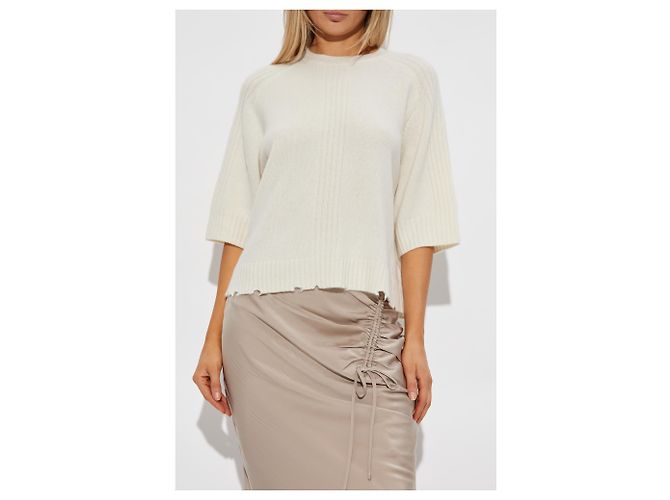 Autre Marque AllSaints Nix Cashmere and Wool Sweater White Cream - view 3