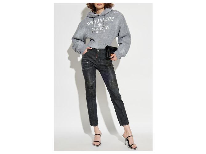 Jeans Cool Girl Dsquared2 pretos de algodão - vista 2