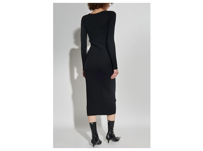 Abito midi in cotone nero M-MELTI-LS Diesel - vista 4