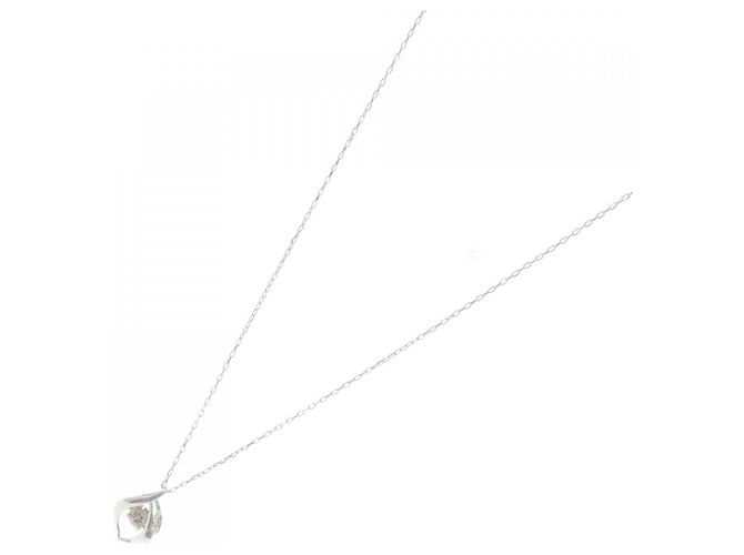 Autre Marque Collana in oro bianco K10 e diamanti - vista 2
