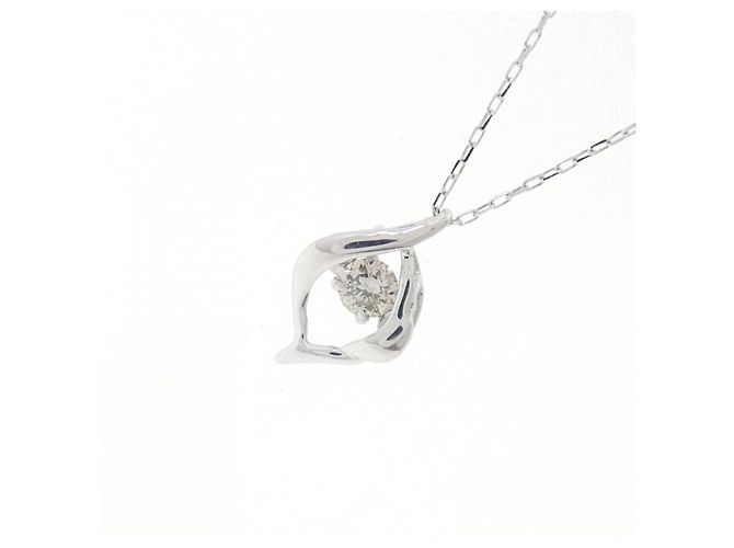 Autre Marque Collana in oro bianco K10 e diamanti - vista 3
